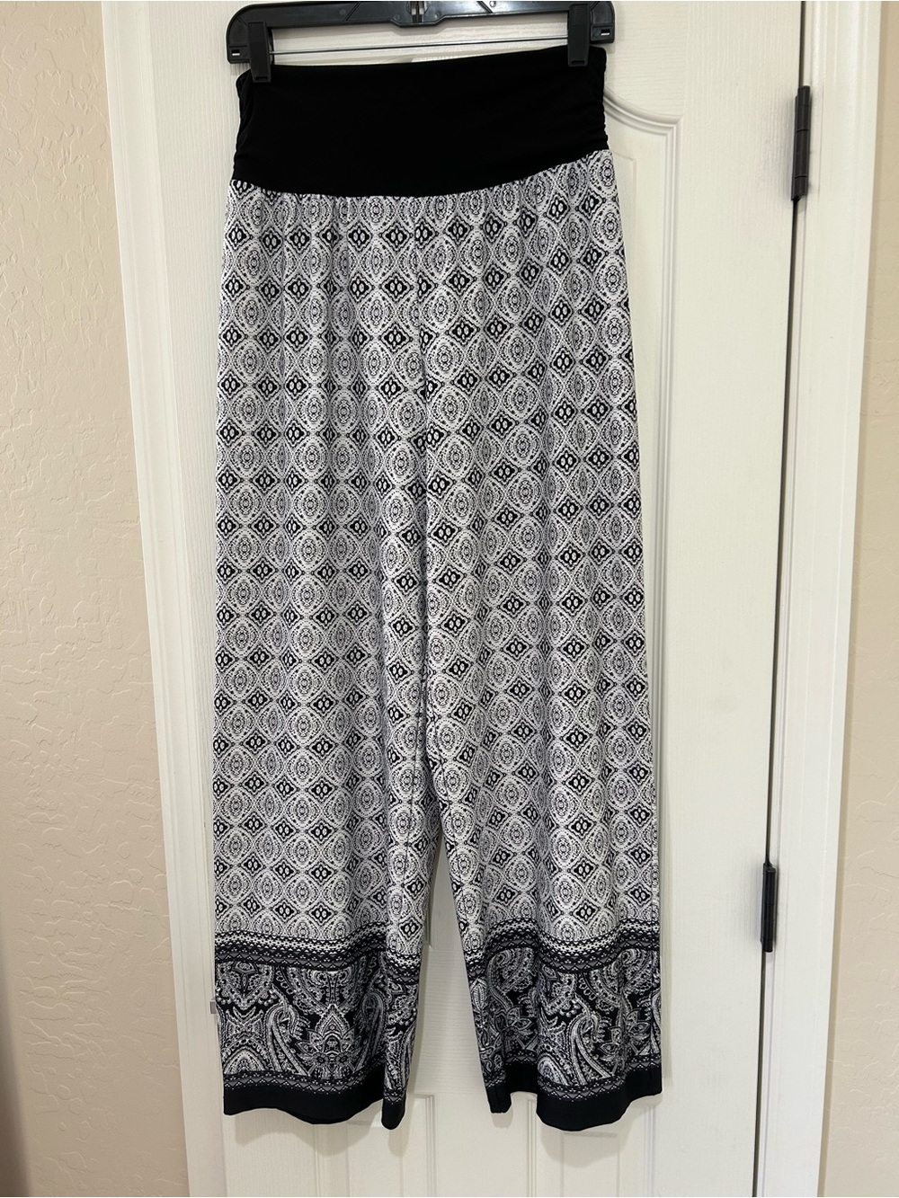 Apt. 9 Black & White Wide-Leg Printed Palazzo Pants LIKE NEW